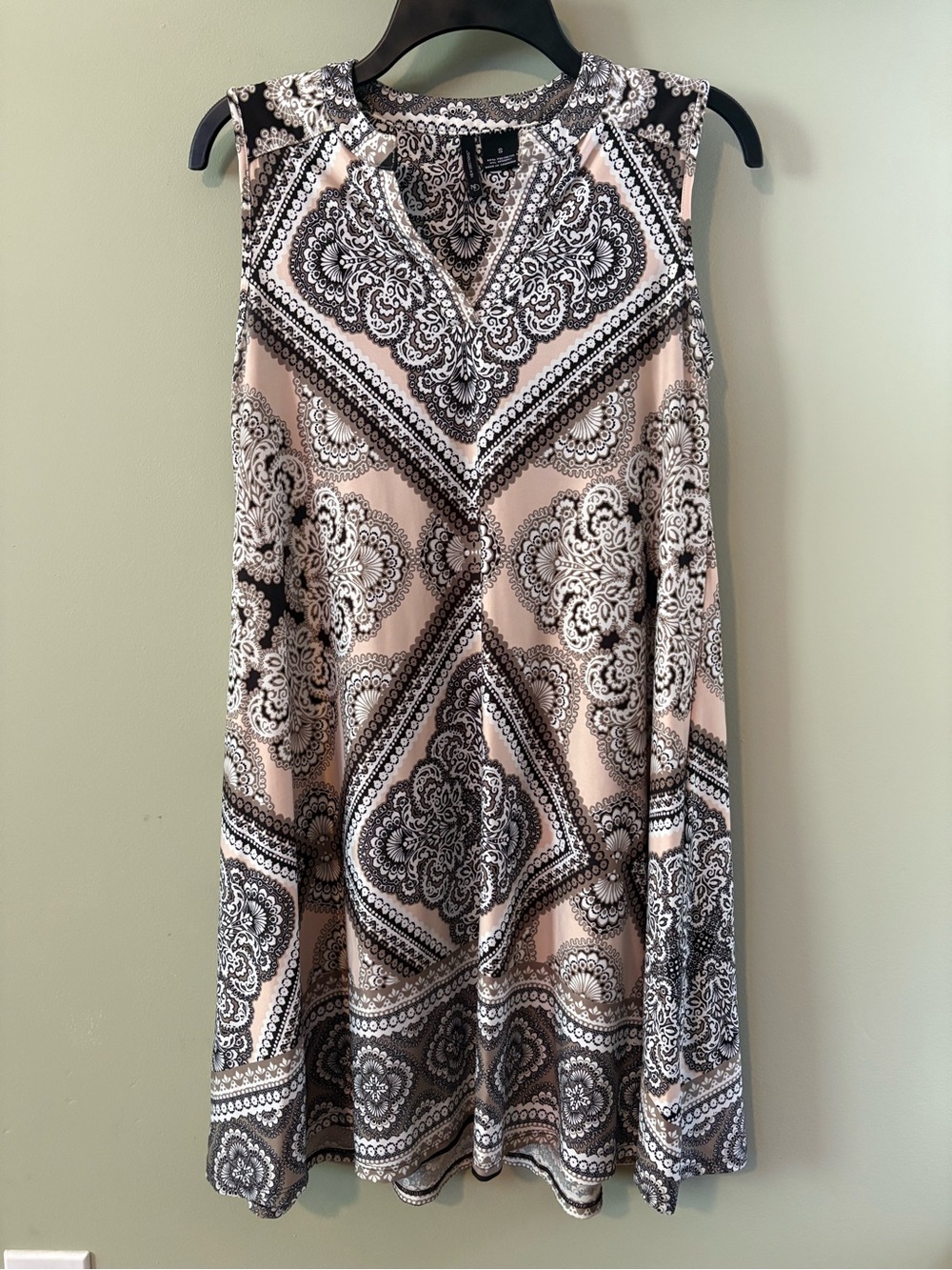 new directions Black & Blush Patterned A-Line Skirt